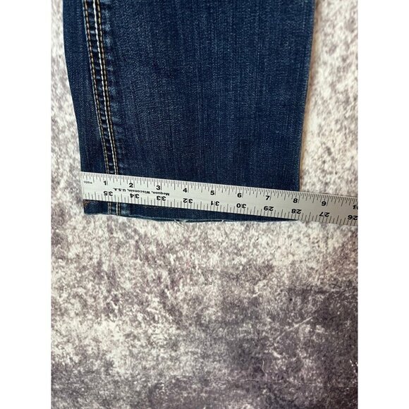 Wallflower Jeans Womens 1 Blue Flared Low Rise Embroidered Y2k Boho Angel Wings - Picture 10 of 14